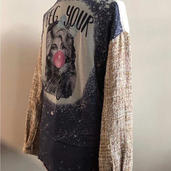 Dolly Parton upcycled shirt. One of a kind. - Picture 2 of 3